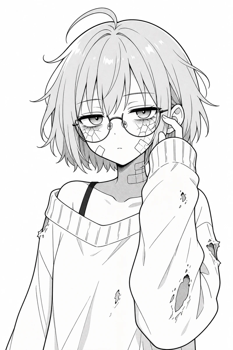 包帯とセーター姿のバキスマちゃん