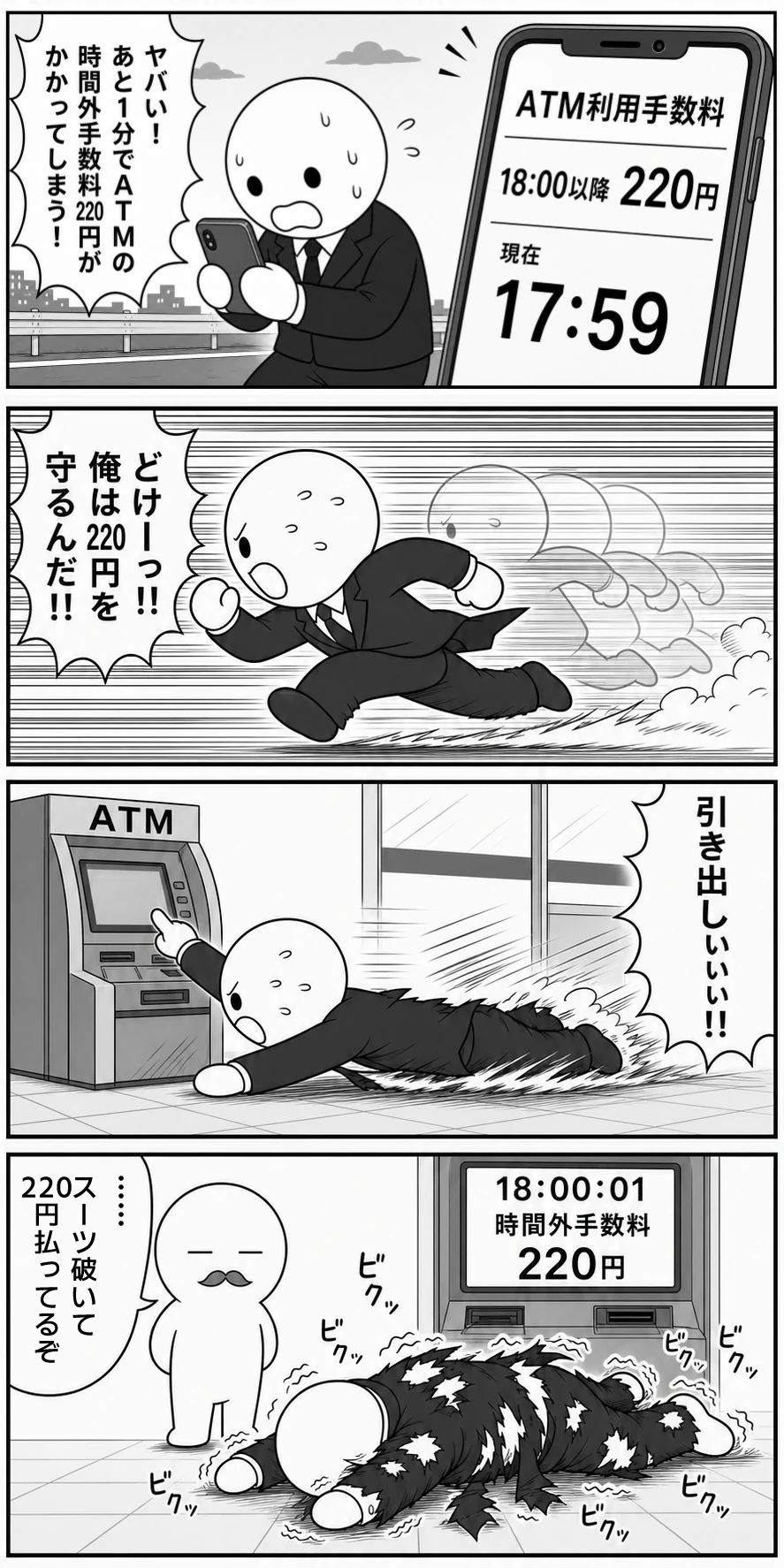 今日もバグってる 第58話 ATM手数料220円 1ページ