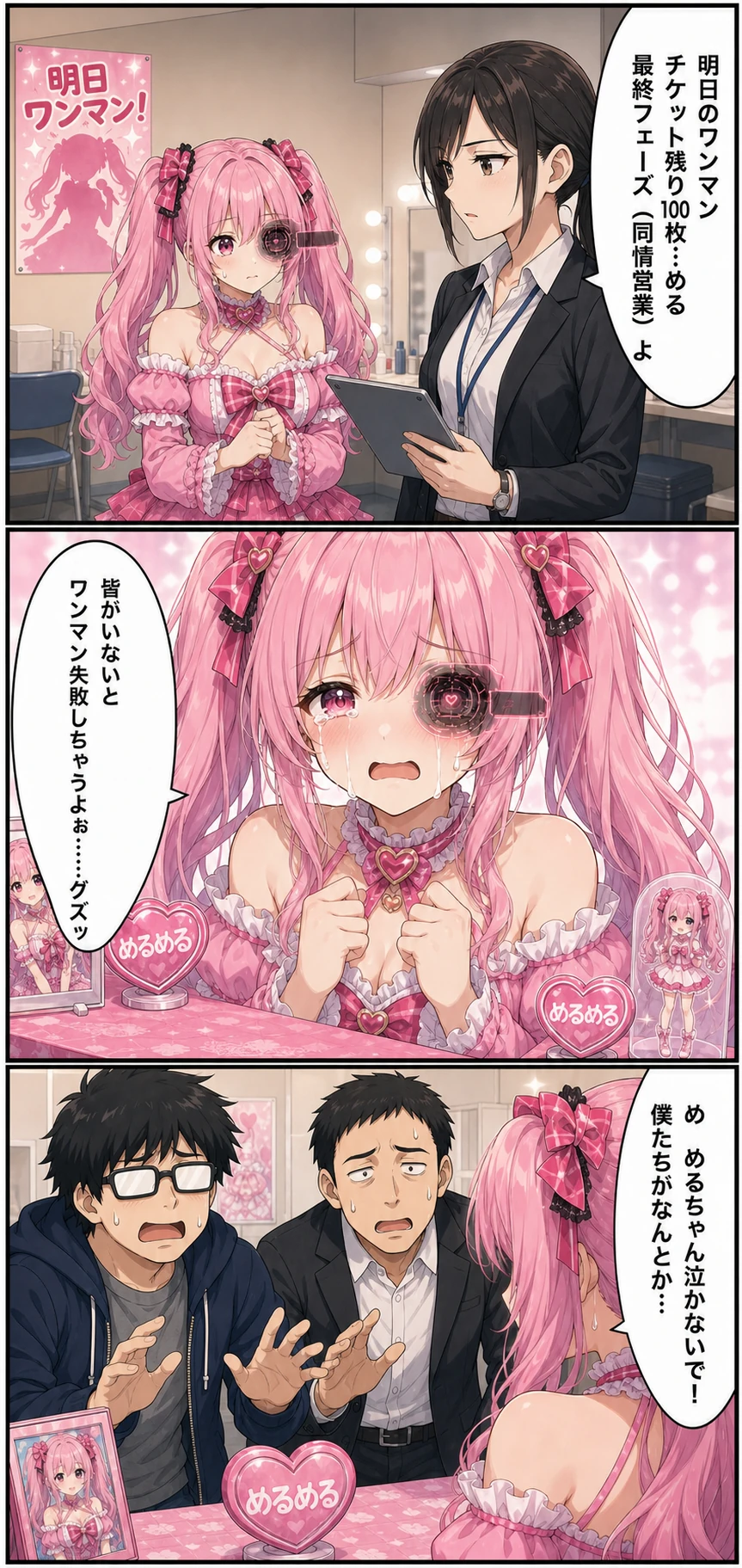 めるめる 第9話 ワンマン前日に泣き出したアイドル 1ページ